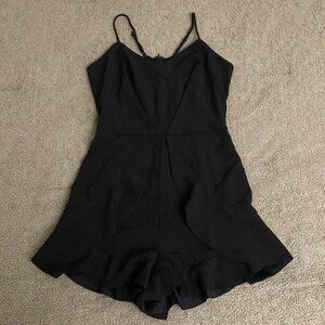 Strappy black romper. Short